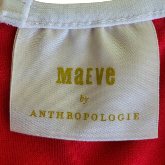 Anthropologie Maeve Sweetheart Ponte Top Red/White Size M NWT - Picture 7 of 12